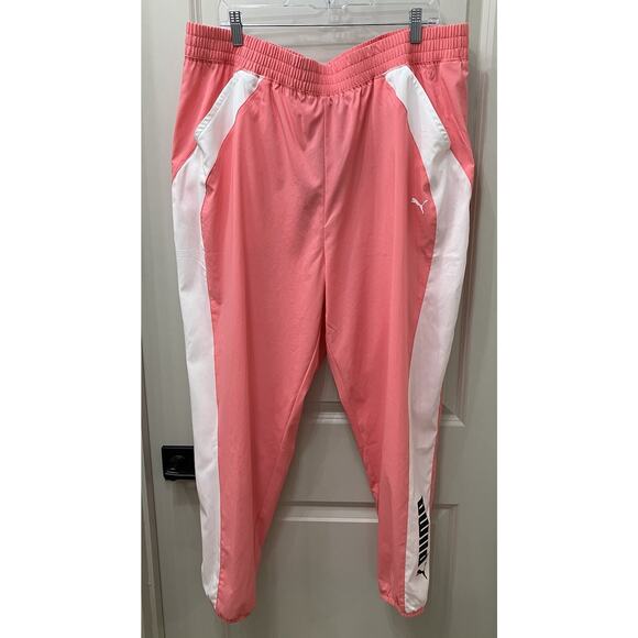 Puma Fit Woven Jogger Passionfruit And Puma White Women’s Size XXL NWT - Picture 1 of 8